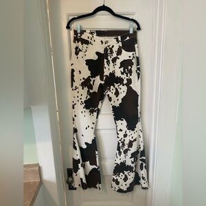 Cow Print Flare Pants